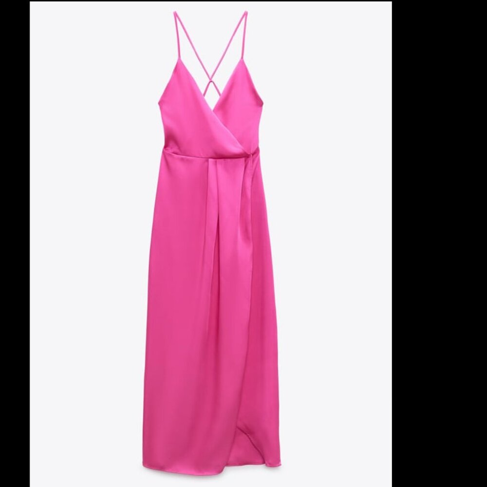 ZARA open-back satin slip dress - Picture 4 of 4